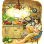 「 ある夜、どこかの台所で 」　2023.09　218×189(mm)