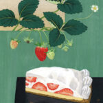 「 苺のチーズケーキ 」　2025.05.　160×140(mm)